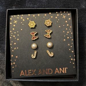 Alex & Ani Holiday Cheer Stud Earrings, Set of 4